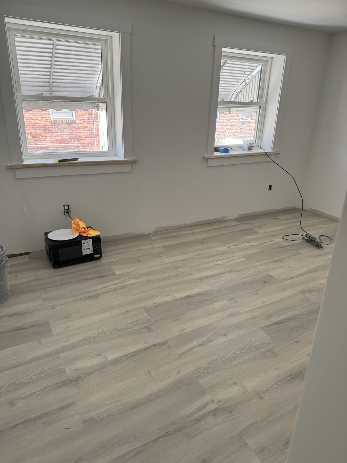 LVP plank flooring going down across the first floor